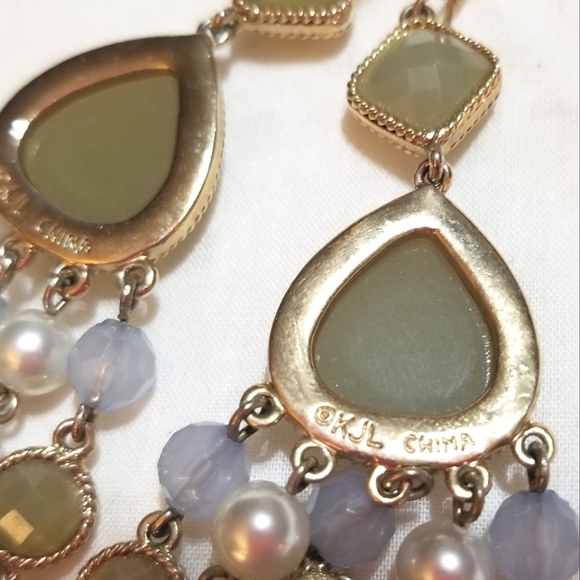 KJL Long Shoulder Brusher Chandelier Earrings - Picture 5 of 6